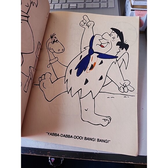 Coloring And Fun With The Flintstones Out West, Vintage Coloring Book Kids - Picture 2 of 7